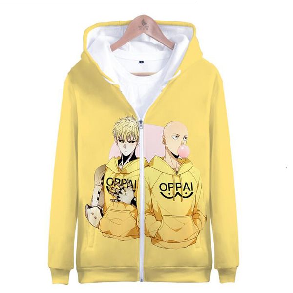 

one punch man zipper jacket saitama oppai 3d hoodie anime cosplay costume school uniforms mens hoodies sweatshirts streetwear, Black