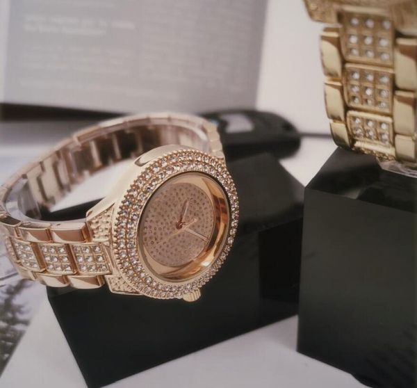 

sky diamond dial lady steel chain wristwatch diamond crystal lady watch quartz clock drop shipping, Slivery;brown