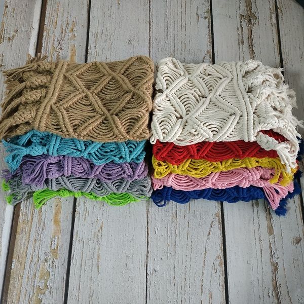 

newborn macrame blanket pgraphy props,baby colorful basket mat pgraphy props y201009