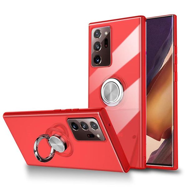 

for iphone 12 pro max 11 pro xr xs new ring bracket magnetic 3 in 1 soft tpu shockproof phone case for samsung galaxy note 20 ultra s10 plus