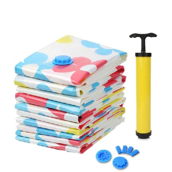 

11 pieces/set vacuum clothes storage bags vacuum seal compressed organizer for clothes bedding with hand pump