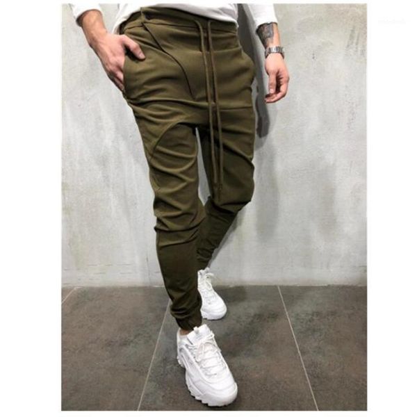 

2020 new casual plaid pants men bottom streewear chino slim fit jogger pants male skinny sweatpants men trousers track1, Black