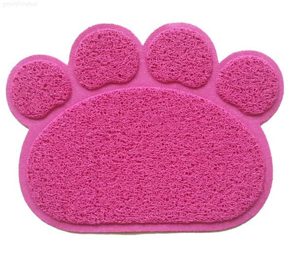 

12 colors dog puppy paw shape placemat pet cat dish bowl feeding food pvc mat easy clean aaa259 p
