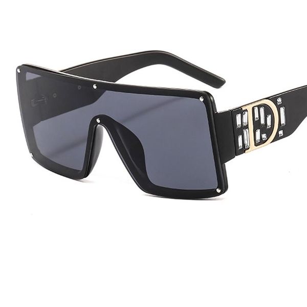 

sunglasses oversized square women big frame black shades 2021 fashion brand designer vintage sun glasses for female uv400, White;black