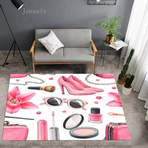 

carpets high heels cosmetics skirt square anti-skid area floor mat 3d rug non-slip dining room living soft bedroom carpet