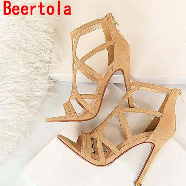 

dress shoes peep toe women's sandals cross strap high heels female behind zipper roman sweet ladies pumps three style1, Black