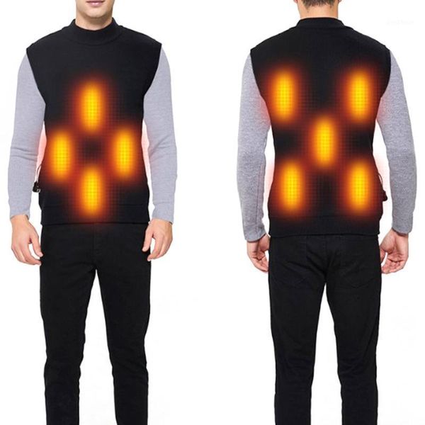 

outdoor t-shirts heated vest size adjustable electric warm 9 heating panels with usb data cable machine washable for winter1, Gray;blue