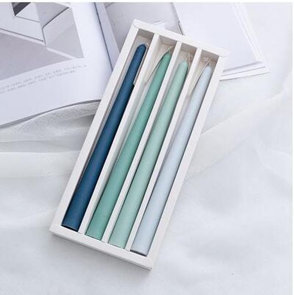 

4 шт. европейская длинная свеча многоцветные ароматные свечи для столового ужина украшения украшения свадьба поставляет рождественский подар