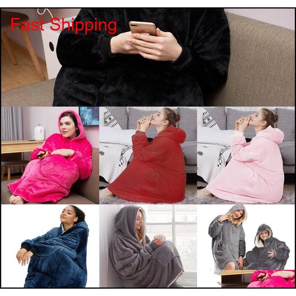 

hooded fleece blankets with sleeves warm soft women oversized hoodie sherpa tv blanket winter robe po jllard eatout