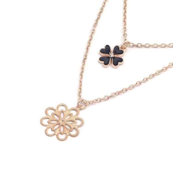 

fresh style long statement hollow enamel flowers clavicle chain necklaces & pendants for women night club handmade femme bijoux, Silver