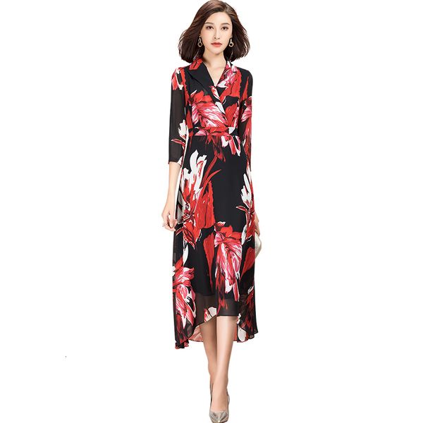 

new spring long chiffon floral piece a dress line woman y0r3, Black;gray