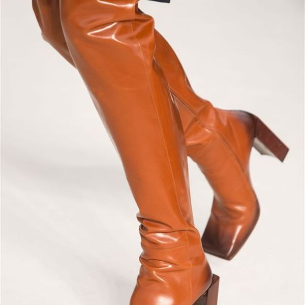 

recent brown more leather mode of women on the knee sqaure ladies high leap horsemen in boots izvu, Black