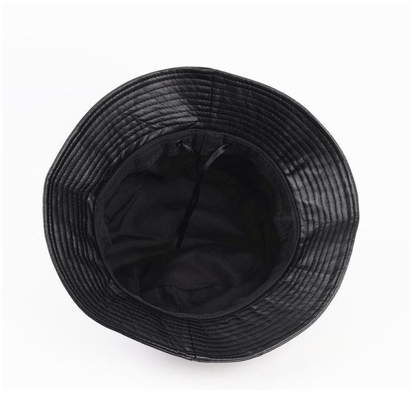 

pu bucket hat women fashion faux leather fishing cap soild foldable hiking hats hip-hop street waterproof for women jllyqp