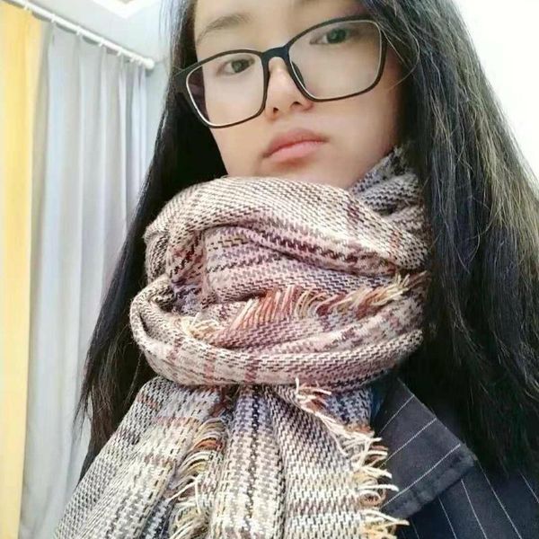 

yang mi's same korean shawl and cashmere scarf in autumn and winter, Blue;gray