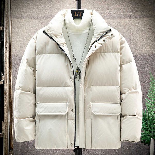 

winter short down 2020 new thickened bread jacket for men, Black;brown