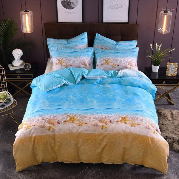 

new set of bed linen beach starfish pillowcase/bed sheet bed cover 2/3 pieces bedding set soft and comfortable1