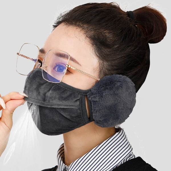 

factory 2 in 1 women face mask earmuffs winter warm opening breathablethickened outdoor riding ski windproof washable mo