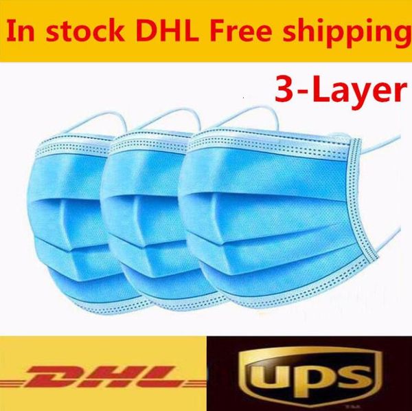 

face disposable 3 layers dustproof mask facial protective cover masks set