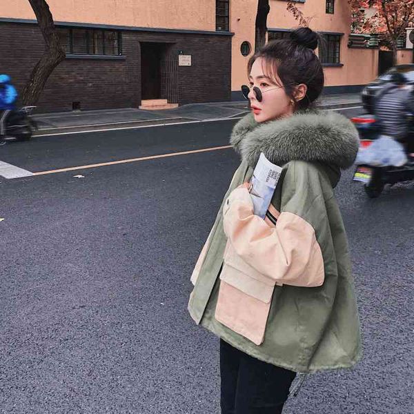 

women's down & parkas new korean style thick cotton-padded coat j7bm, Black
