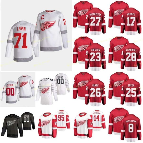 

2021reverse retro detroit red wings jerseys bernier jonathan bertuzzi tyler biega alex dekeyser danny erne adam fabbri robby custom stitched, Black;red