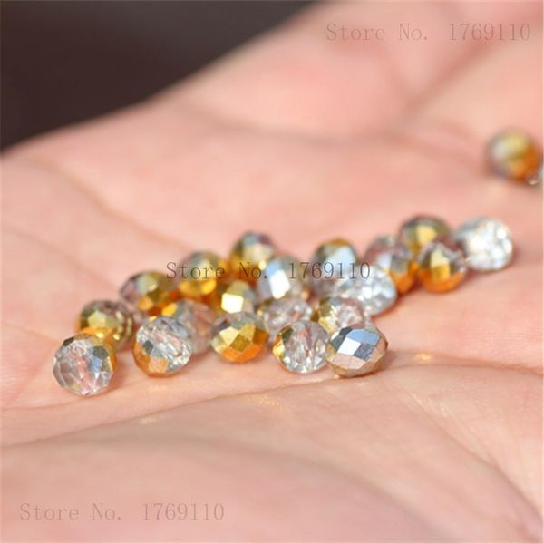 

isywaka light green inside color 4*6mm 50pcs rondelle austria faceted crystal glass beads loose spacer round for jewelry making bbywdi