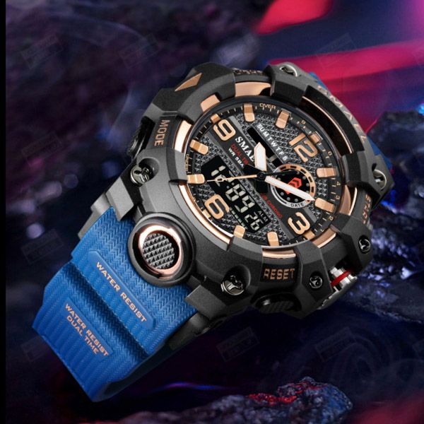 

wholesale new smael fashion ditigal watch outdoor sports multifunction student mens watch black plastic watches yellow inner a03b3, Slivery;brown