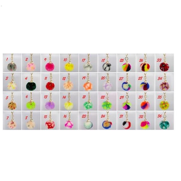 

pompom fluffy pendant metal alloy cute unicorn keychain artificial rabbitkey chain car key ring hang bag 9cm, Silver