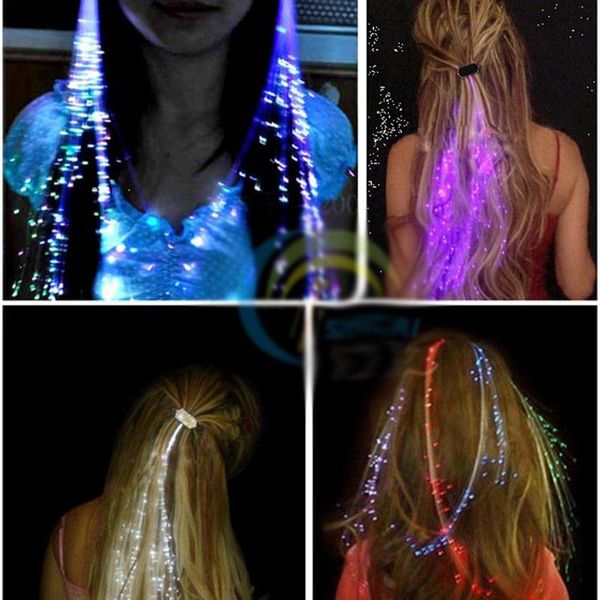 

1pcs led hair braid christmas toys glowing blinking clip flash party luminous new year toys for children kids, Blue;red