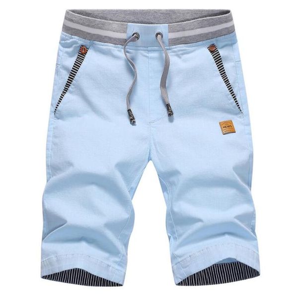 

mens summer shorts mens fashion leisure straight solid color shorts male cotton knee length size s-4xl, White;black