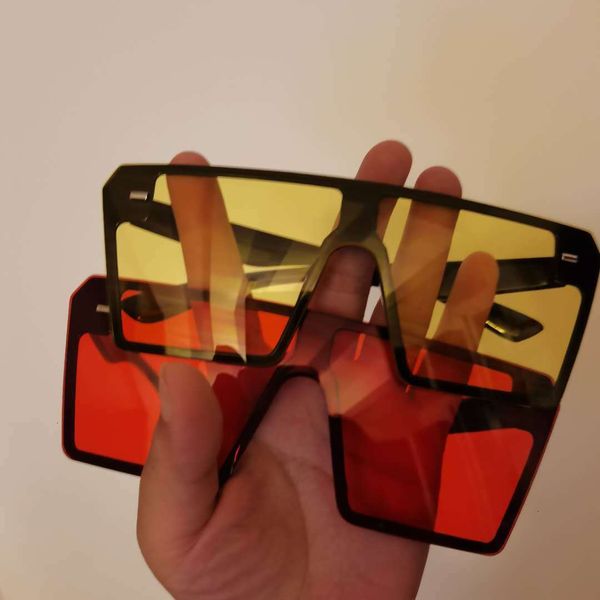 

sunglasses travel fashion women vintage oversized gradient square lens shades sun men big black frame glasses 2020 summe, White;black