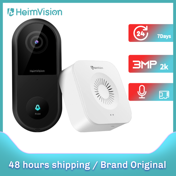

heimvision greets c1 2k video doorbell camera wireless chime wider view 2-way audio night vision waterproof 24/7 security camera