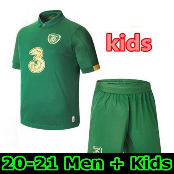 

2020 2021 ireland european cup home soccer jersey ireland national team quality muller clark man +kids kit football shirt, Black;yellow
