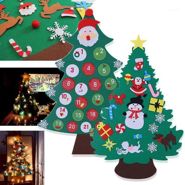 

1pcs felt christmas tree christmas decoration for home diy santa claus xmas tree 2021 new year gifts navidad xmas 100x70cm1