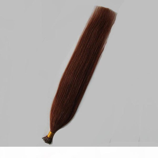 

#33 dark auburn brown brazilian hair keratin stick tip hair extensions non-remy 50g i tip 50s keratin stick tip human hair, Black