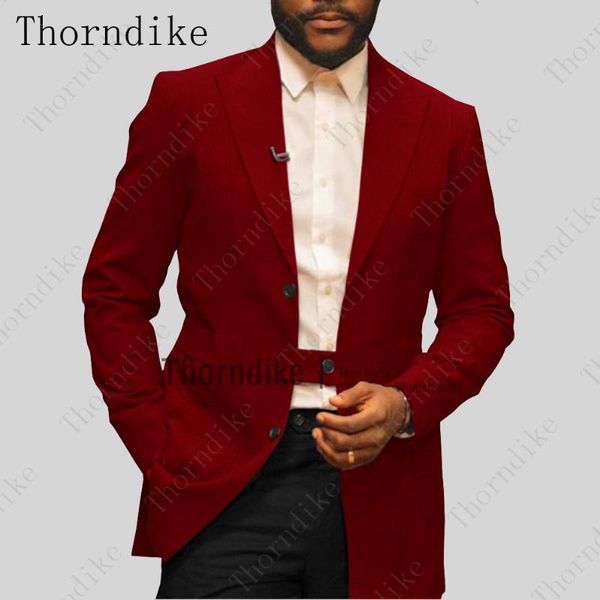 

men's suits & blazers thorndike casual dark red men tuxedos for gentlemen custom made slim or loose jacket pants fit daily life costume, White;black