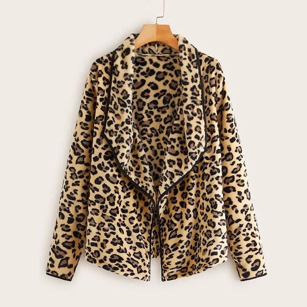 

fur coat women winter 2021 plus size leopard faux fluffy hair jacket fur cardigan faux coat warm long cape women, Black