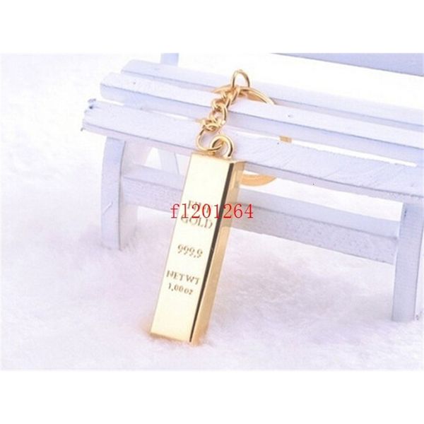 

metal gold bar keychain shape creative funny key holder cute birthday gift ,100pcs/lot, Slivery;golden