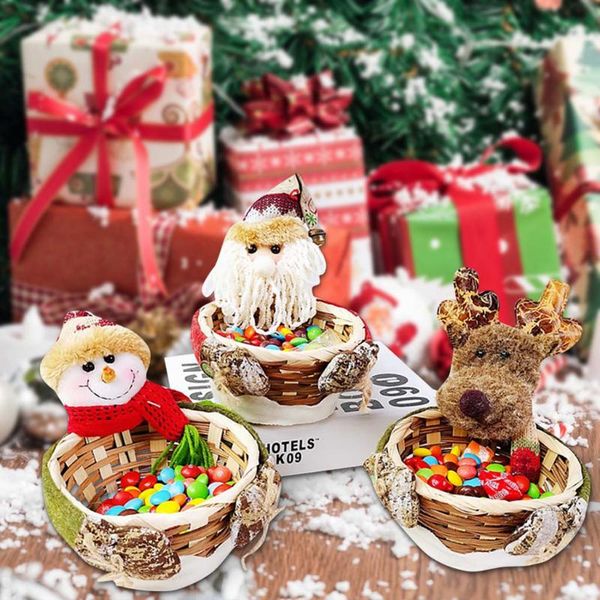 

christmas candy storage basket decoration santa claus storage basket gift small new year decorations christmas decoration