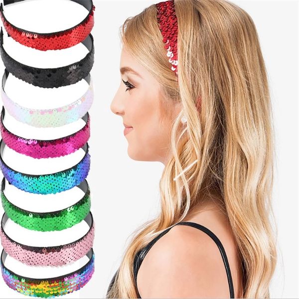 Glitter Flip Sequins Girlband повязка на голову волосы для женщин девочек Christams полосы волос Новый год головной уборные подарки