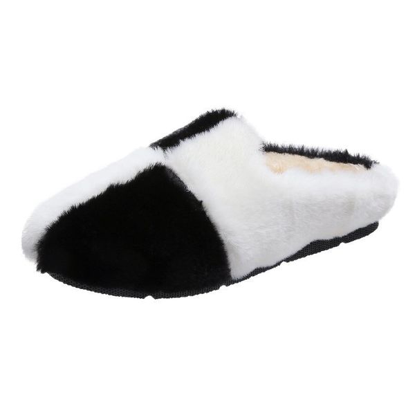 

autumn winter home shoes warm soft indoor floor slippers women men children shoes women cute comfortable furry slippes footwear y1202, Black