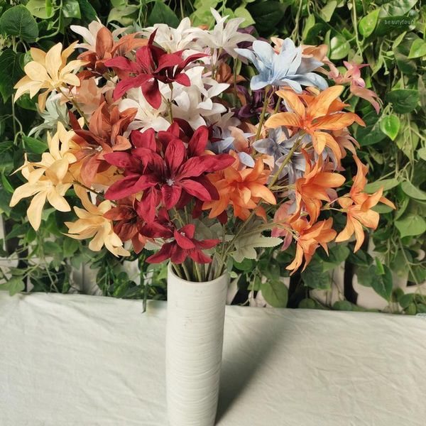 

silk artificial flower orchid bouquet for home wedding l decoration flower arrangement autumn aimulation bouquet p props1