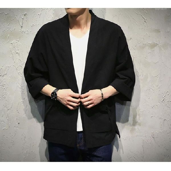

japanese style kimono men women cardigan chinese dragon traditional japanese clothing asian clothes coat jacket y1, Black;white