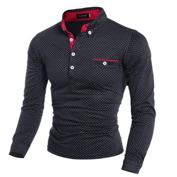

2017 new spring fashion mens dot long sleeve shirts stand collar male solid shirt plus size m-3xl1, White;black