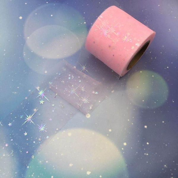

22m roll rainbow glitter star tulle roll crystr crystal brangeza чистая ткань diy craft подарок tutu юбка главная свадебные украшения wmtana