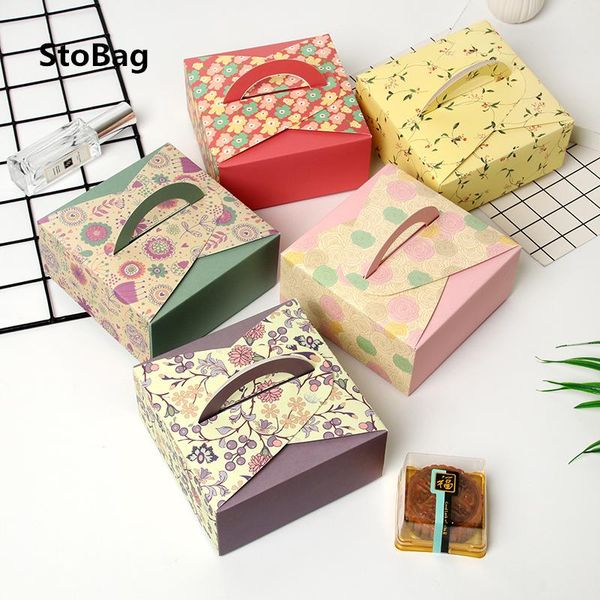 

stobag 10pcs puff small cake packing box handmade biscuit candy chocolates snack packing handmade baby show wedding supplies wmtubf