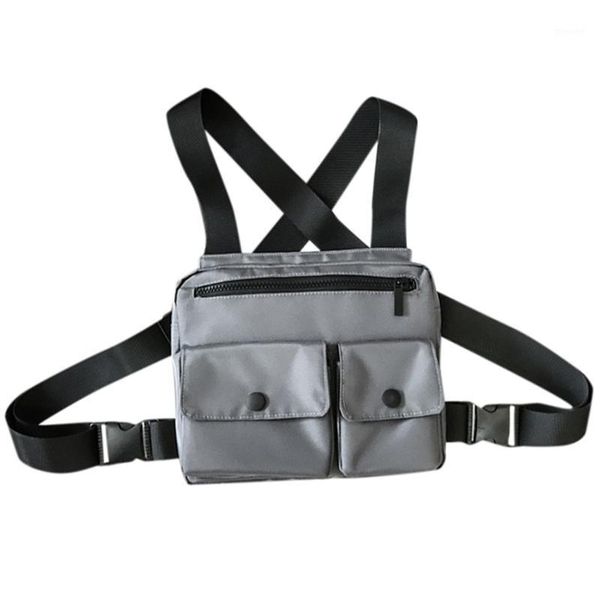 

waist bags 2021 men fashion trend multifunctional waterproof oxford tactical backpack square vest bag solid color strong #lr21