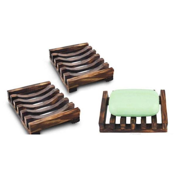 

natural wooden bamboo soap dish tray holder storage soap rack plate box container for bath shower plate bathroom 2 colors