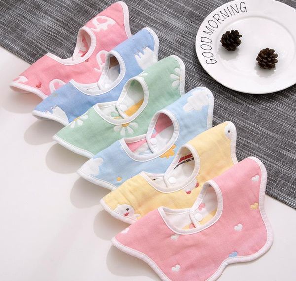 

2020 soft baby bibs cotton cartoon cloth bibs saliva towel rotating baby babador feeding smock infant burp cl bbywbl bde_luck