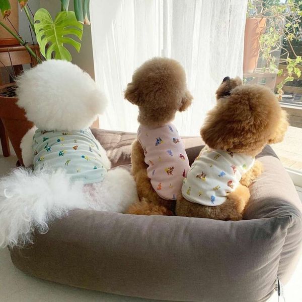 

korean como new fawn dog vt teddy pet sleevels cotton cloth