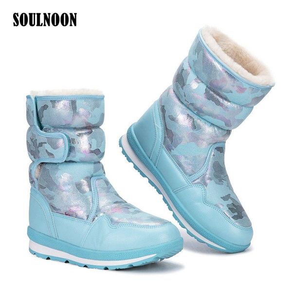 

girls boys winter boots kids warm snow boots non-slip waterproof parent-child cotton shoes children outdoor snow, Black;grey